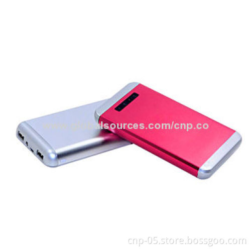 Power Banks with 12,000mAh Capacity, Li-polymer Dual-output External BatteryNew